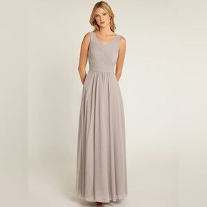 Azazie Frost Grey Pierette Size 4 Formal Dress